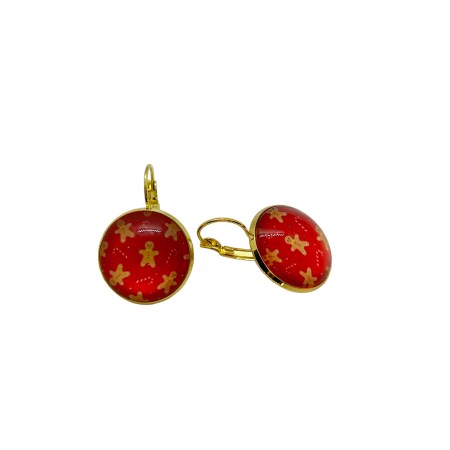 earrings steel gold gingerbreadman1